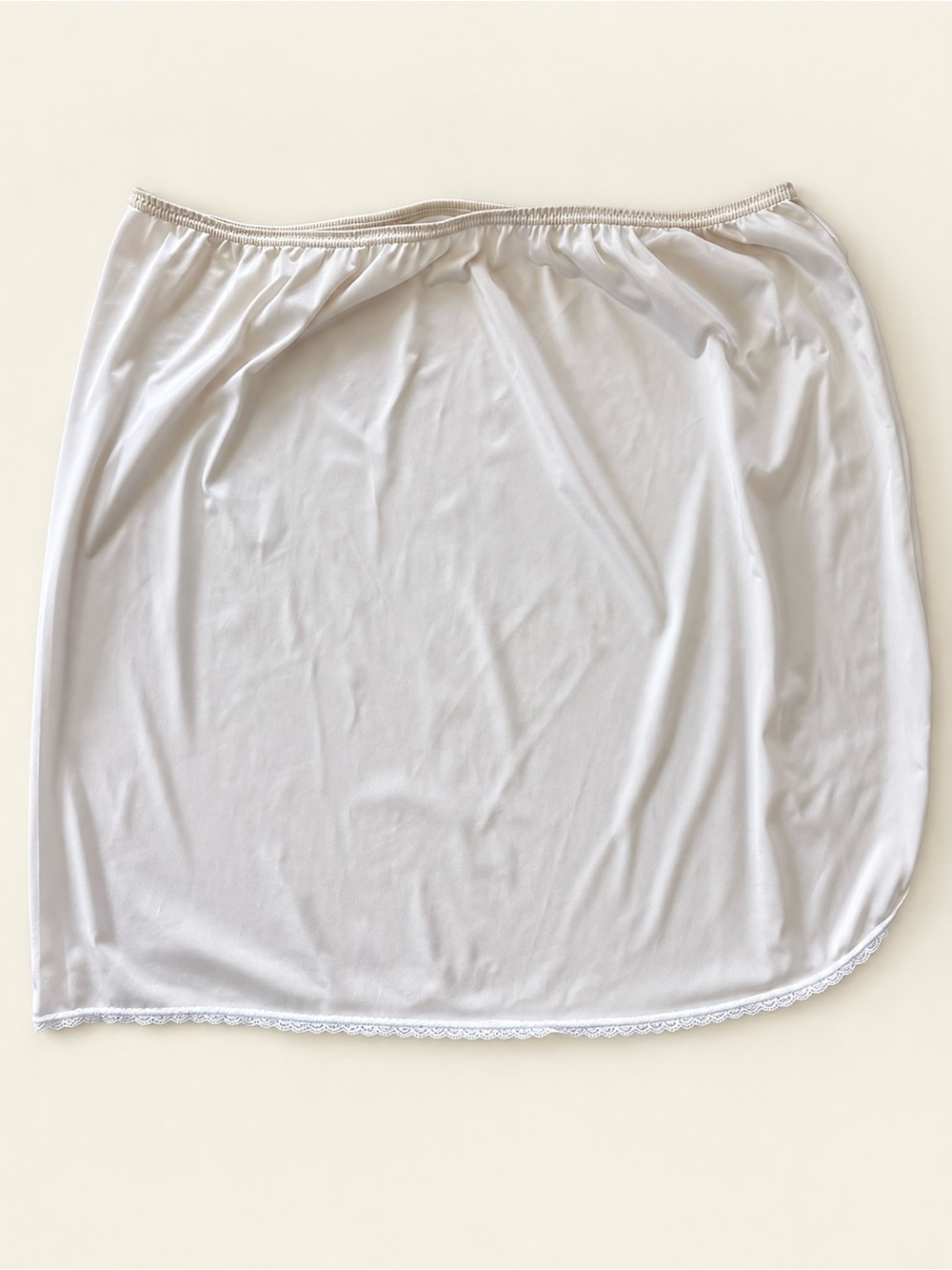 Vintage Vanity Fair White Nylon Half Slip Skirt Lace Trim Size 20 L/42